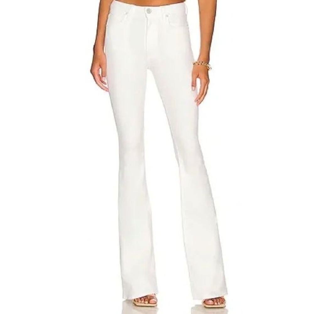 HUDSON NWT Women's Bright White Mia Midrise 5 Pkt Flare Jeans | Size 31 x 34.5